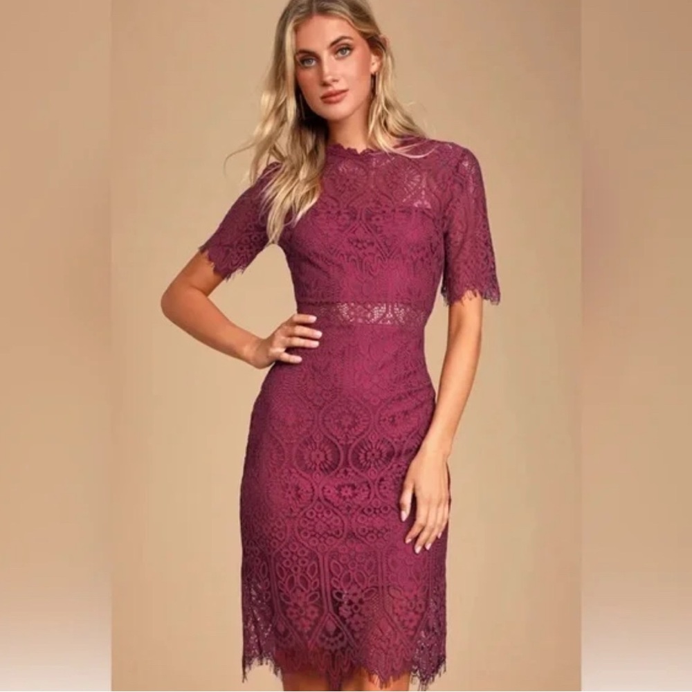 Burgundy Lace Dress